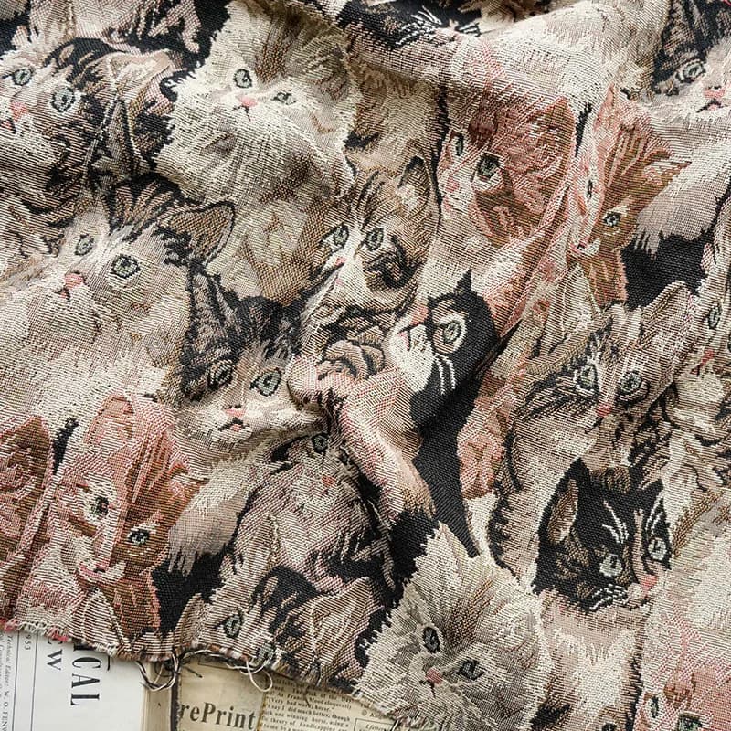 Thick and impermeable fabric Little Cat Jacquard Fabric Women's Clothes Making Dress Bag Sofa Home Textile Sewing Fabric