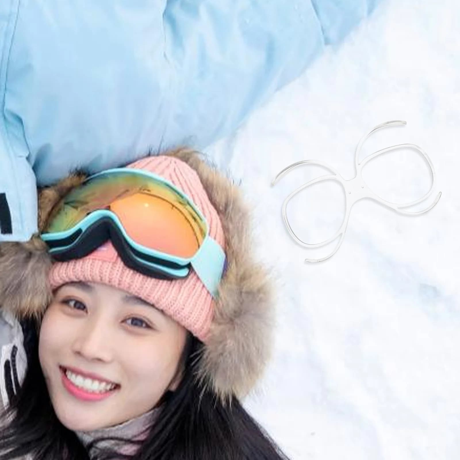 Telaio universale per occhiali da sci compatibile con snowboard, sport sulla neve, adattatore per occhiali resistente agli urti, accessori da sci