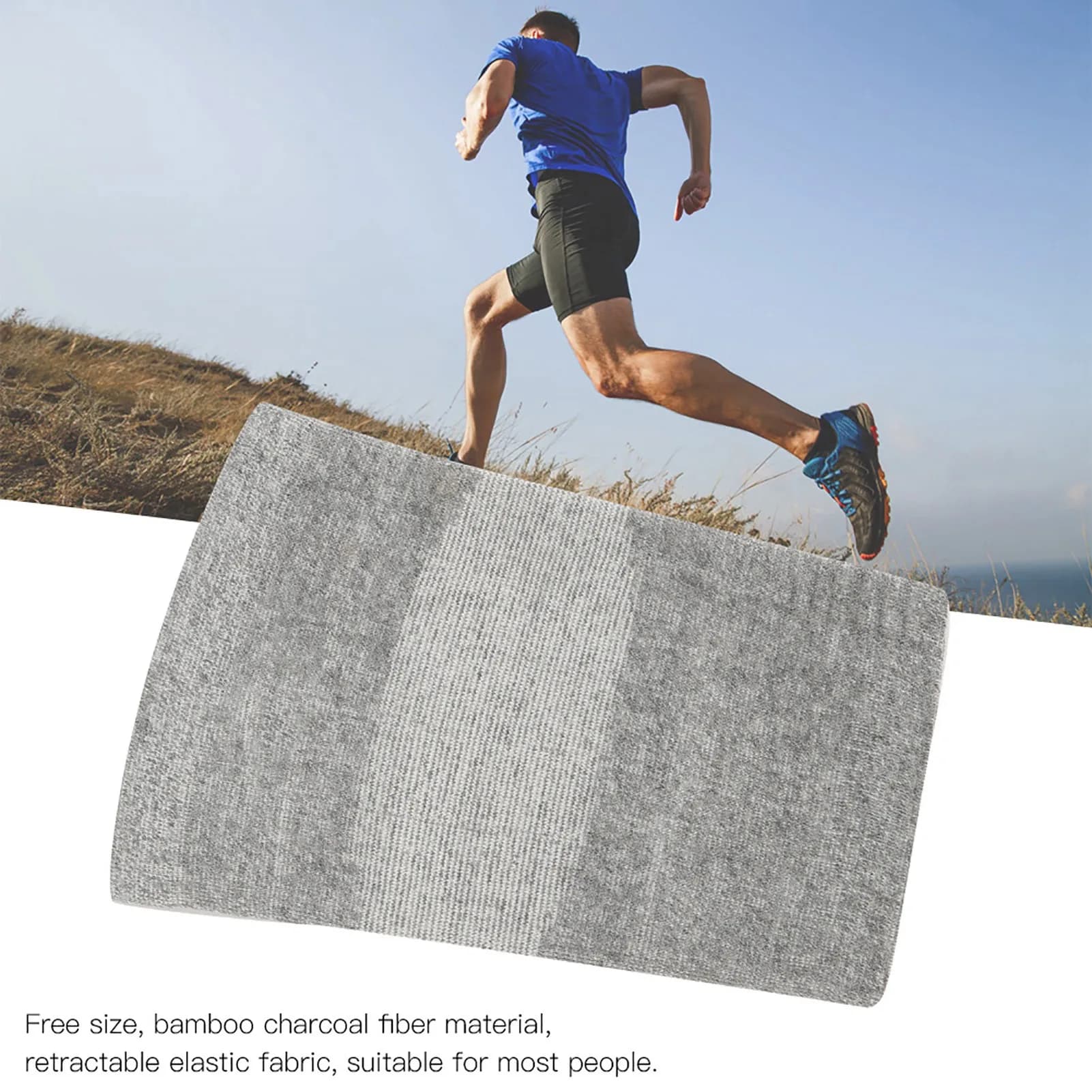 Sport Bamboo Charcoal Fiber Elastic Kneecap confortevole ginocchiera protettiva taglia libera