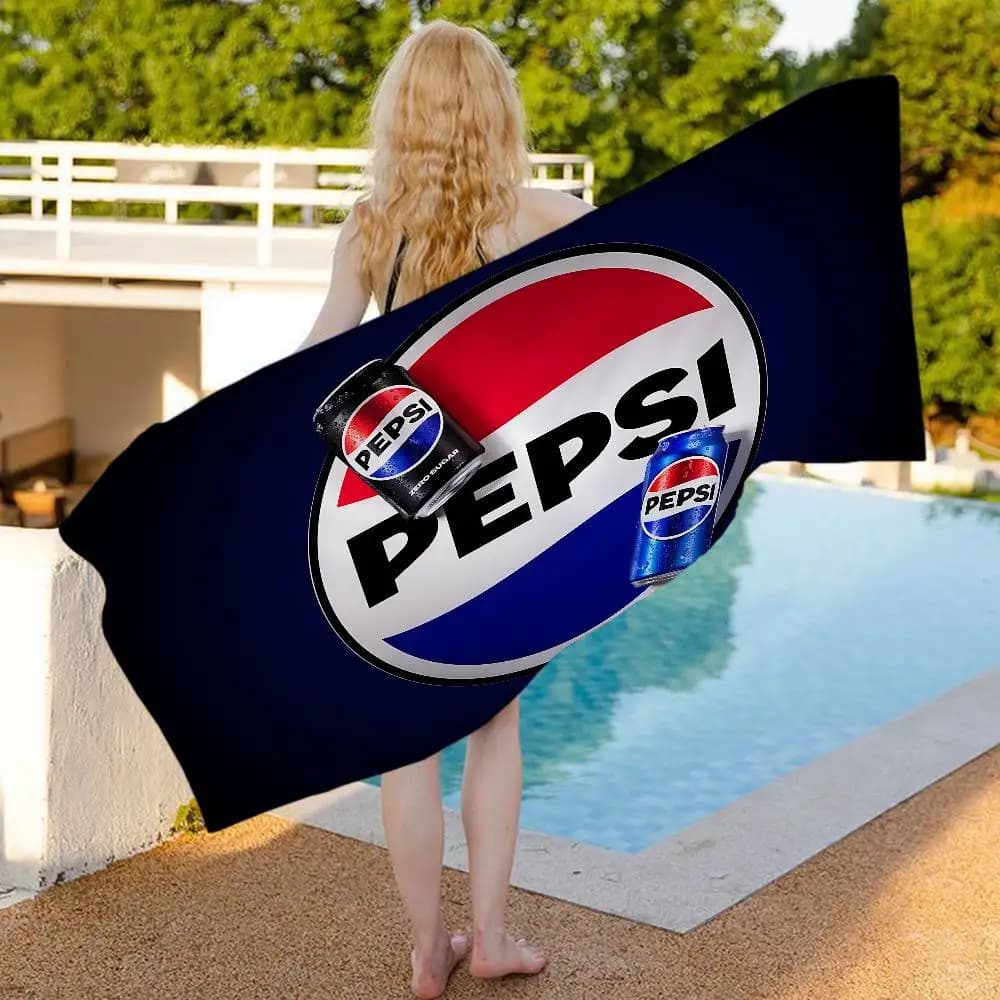 Soda Brand Art-P-Pepsis Anime Beach Swimming Towel Soft Absorbent Washcloth Children's Gifts for Kids Travel Camping Gym