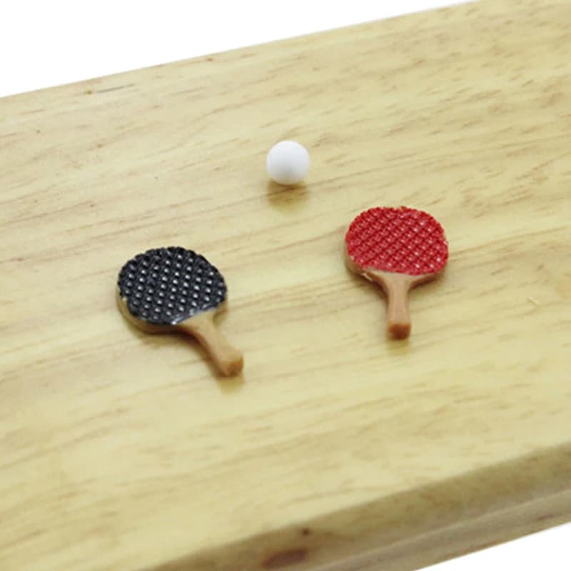 Miniature Accessories for Doll House 1:12, Mini Ping Pong Rack with Ball, Simulated Model for Doll House Decoration