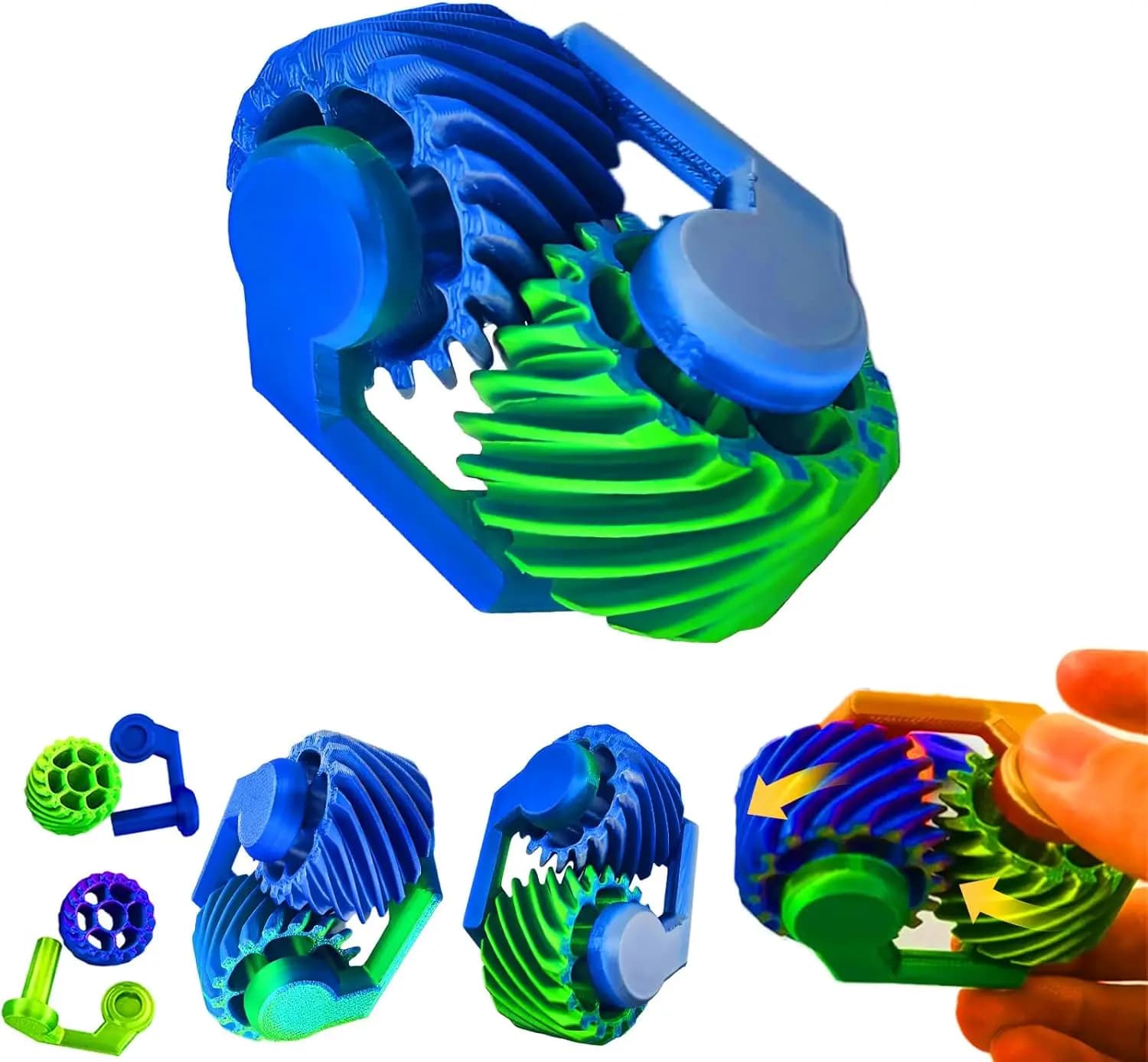 Fidget Spinner Stampati in 3D per Adulti e Bambini, Giocattoli Antistress, Regali da Scrivania Portatili