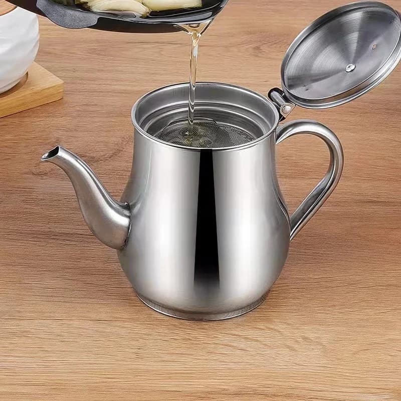 Filtro Oliatore Acciaio inossidabile Per uso domestico Pentola a prova di perdite Versare Bottiglia di olio Pratiche lattine di olio Barattoli di condimento Forniture da cucina