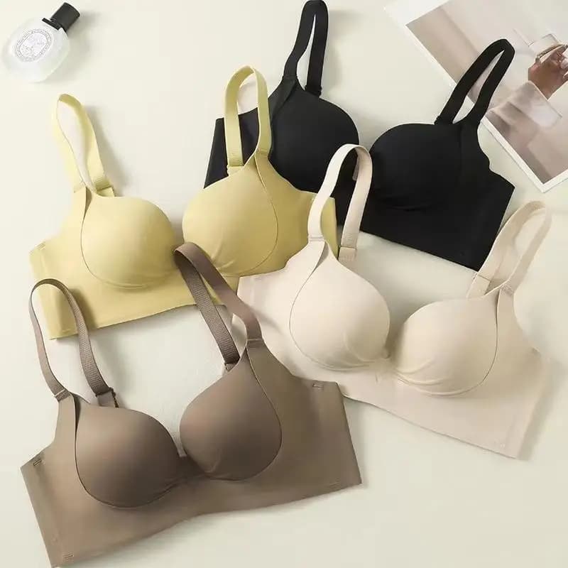 YUQI Reggiseno push up estivo per petto piccolo da donna Sollevamento senza fili Supporto anti-abbassamento Sottile senza tracce Comfort senza cuciture Coprisediseno per lingerie