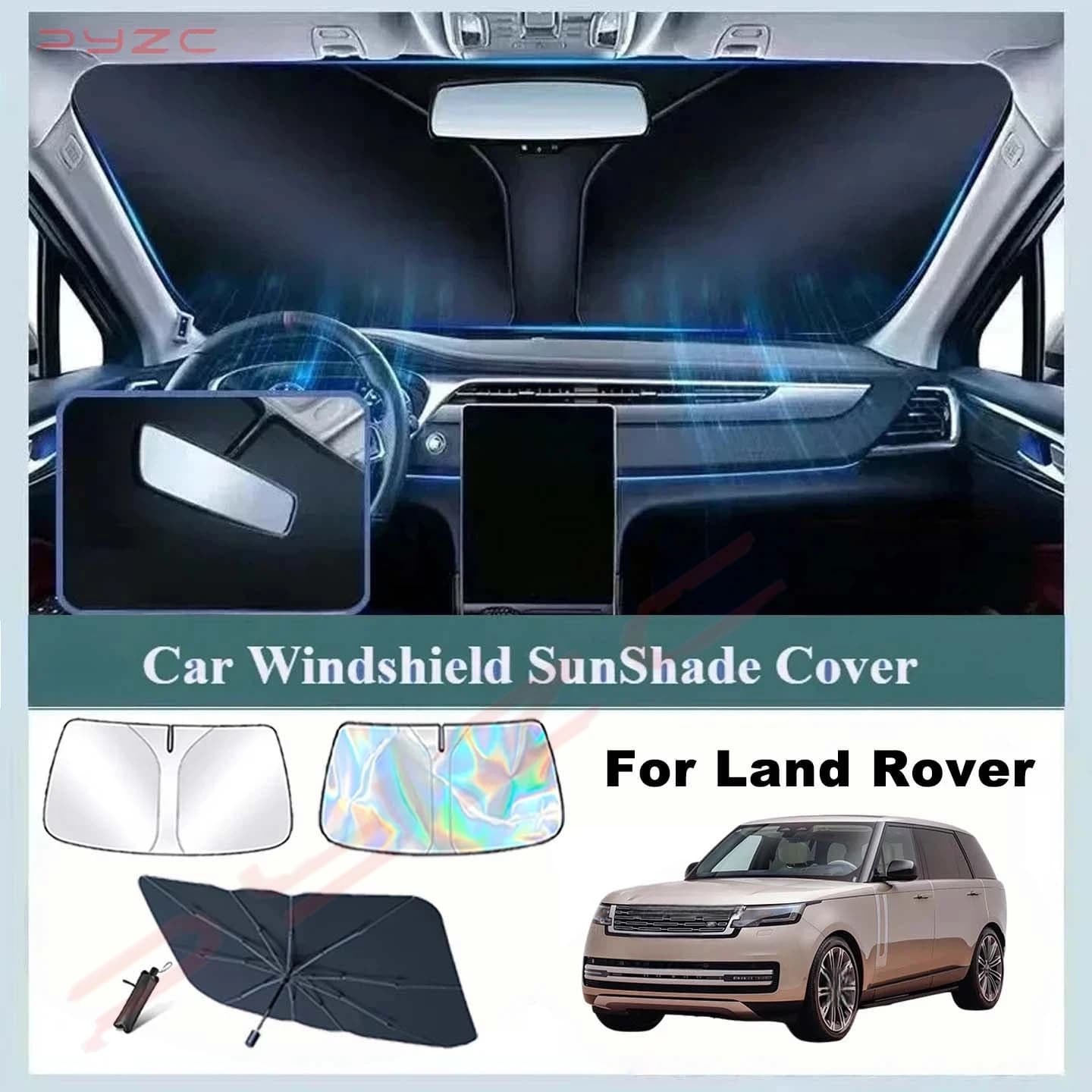 Windshield Sun Shade For Land Rover Discovery L318 L319 L462 3 4 Car Sunshade Cover Foldable Sun Visor Protector Blocks UV Rays