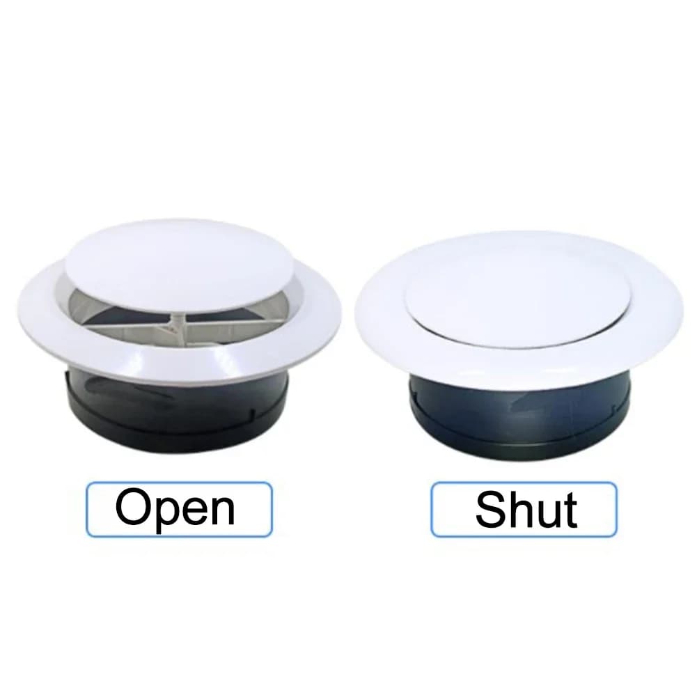 1 pcs Air Vent Shoe Cappa Extract Valve Round Grid Diffuser Conductor Ventilation Cover 75/100mm ABS Adjustable Air Volume Instrument