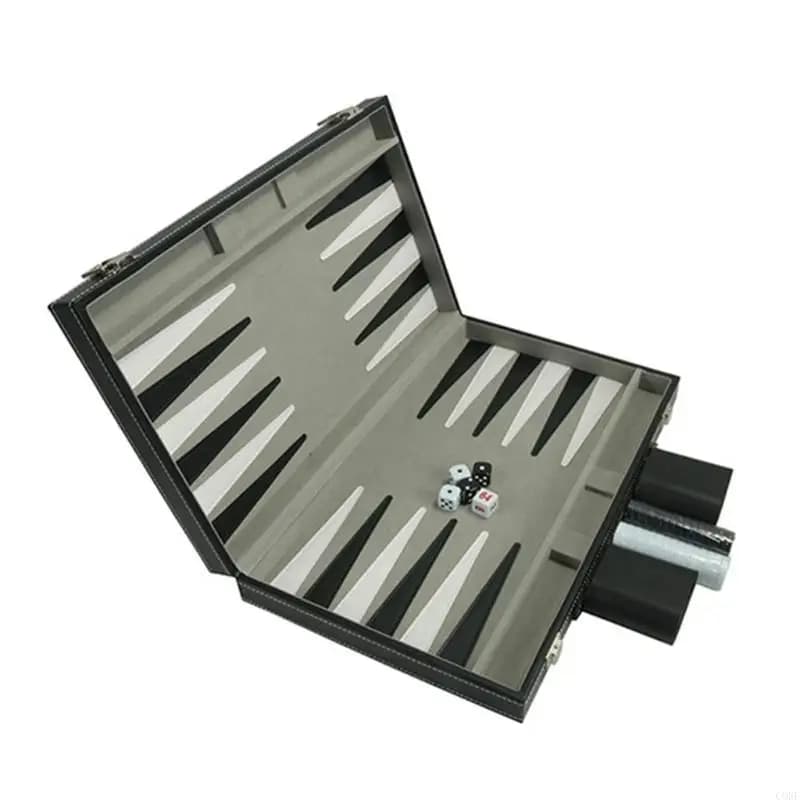 Custodia da viaggio pieghevole in pelle per giochi da tavolo Set giochi da tavolo Backgammon