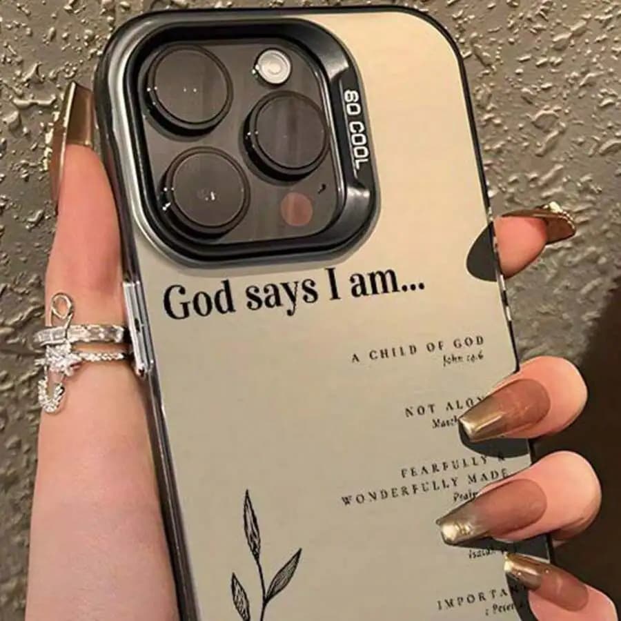 Christian Scripture Print Phone Case Shockproof Protective Cover For iPhone 15 Pro Max 14 13 12 11 X