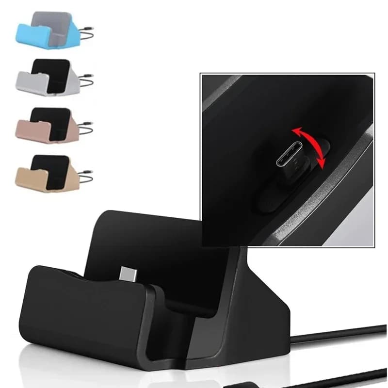 Caricatore dock USB tipo C per IPhone 15 Pro Max Samsung S24 S23 S22 S7 S6 S8 Plus Base di ricarica per supporto dock per stazione micro base di ricarica