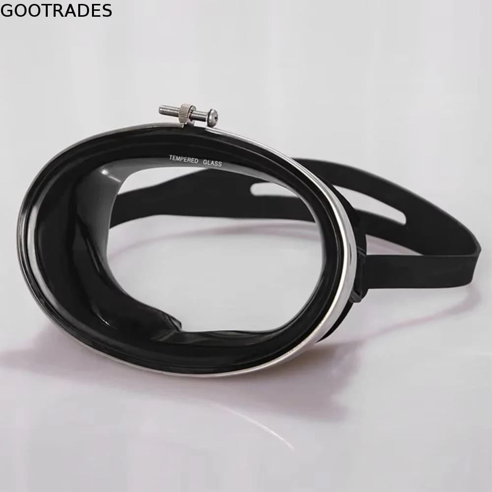 Professional Tempered Glass Diving Mask Oval Shape Lightweight Swimming Goggles Wide View Leakproof Diving Goggles Diving