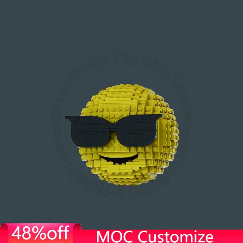 431 PCS Romantic Cool Emoji MOC Customize Modular Building Block Simple Creative Design Educational DIY Boys Holiday Toy Gifts