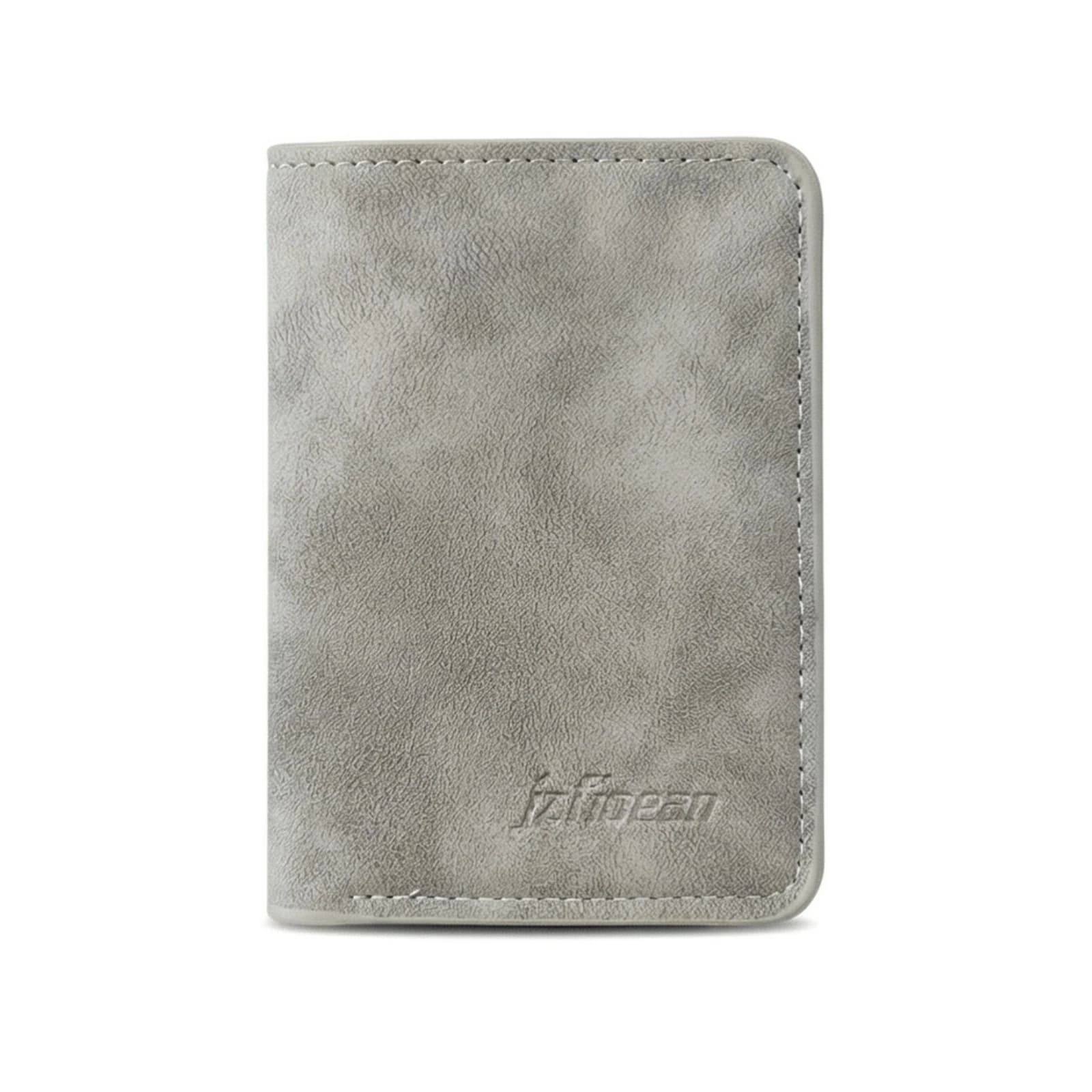 Portafogli Verticali Compatti con Blocco RFID per Uomo, Portafoglio Sottile Bifold in Vera Pelle, Elegante e Compatto con Finestra Trasparente per Documenti