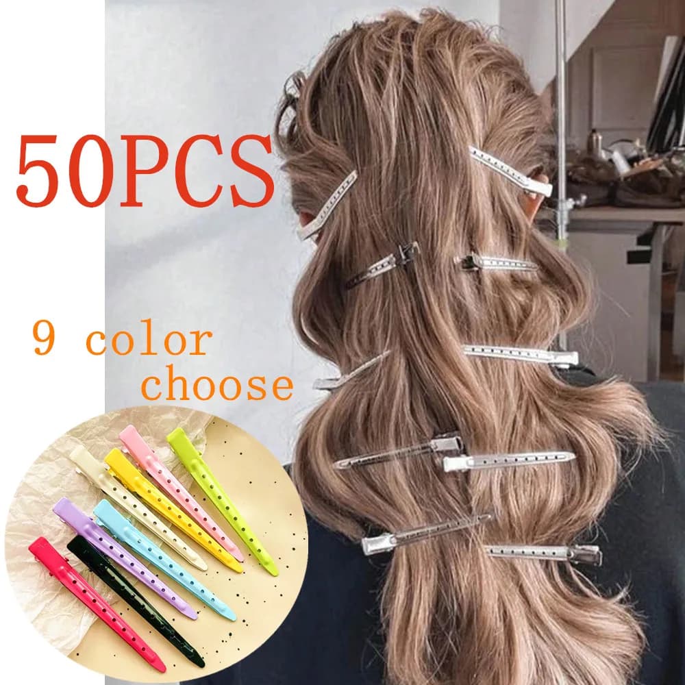 50 fermagli per capelli con becco d'anatra, fermagli in metallo da 8,5 cm, fermagli per capelli con clip tagliata per donne e ragazze, per acconciature, fermagli per capelli da strada