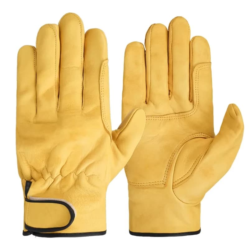 Guanti da lavoro in pelle di vacchetta per operai, saldatori, protezione di sicurezza, giardinaggio, sport, motociclisti, guanti resistenti all'usura