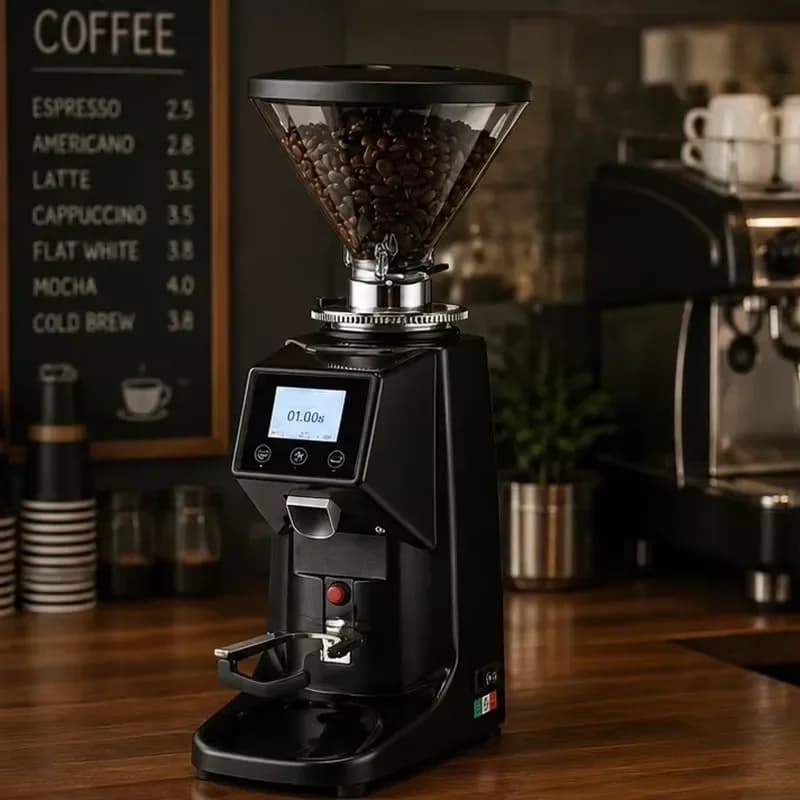 Commercial Electric Coffee Grinder Professional Bean Mill for Espresso Cafe Restaurant Hotel Heavy Duty Stainless Steel Body