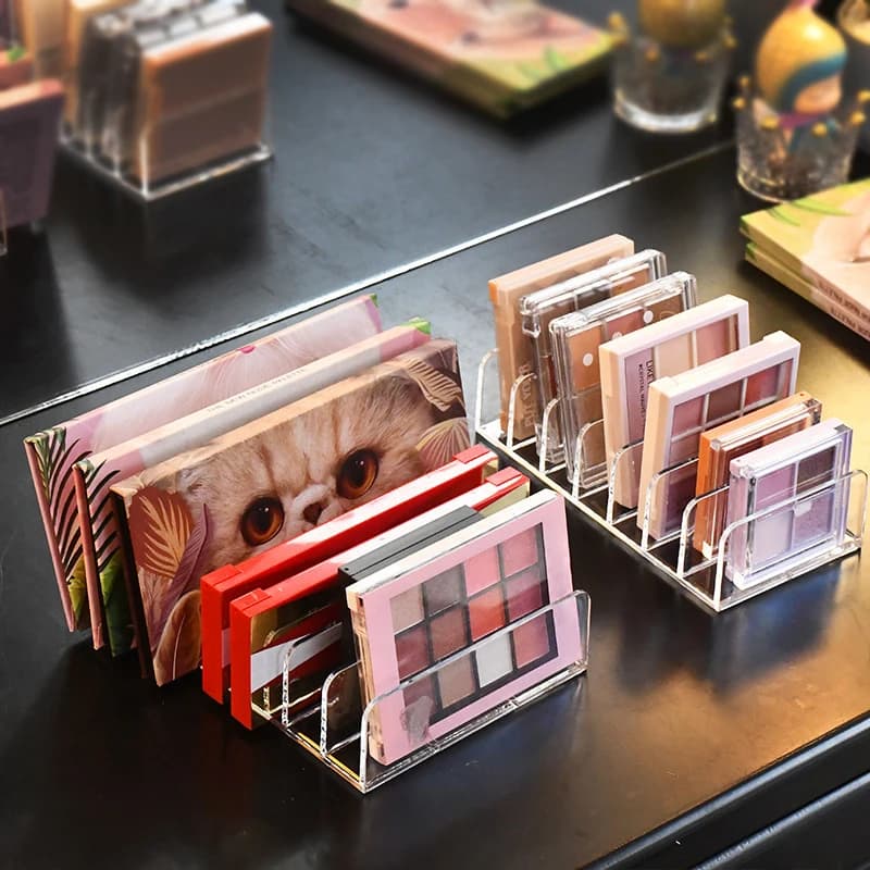 New-Acrylic Compact Eyeshadow Palette Organizer Display Tray Storage Box Cosmetics Rack Makeup Tools Holder Drawer Organizer