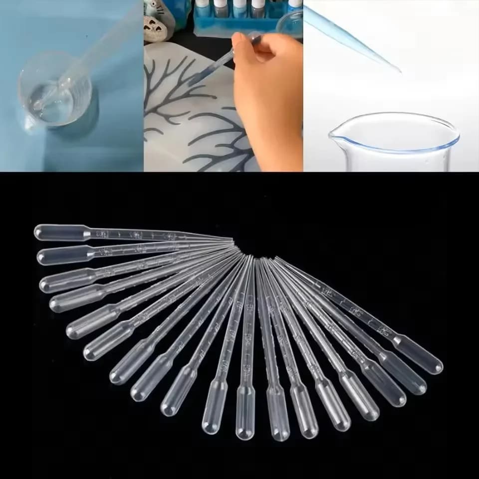 50/100 Pezzi Pipette di Trasferimento in Plastica Monouso per Stampi in Silicone, Resina Epossidica UV, Creazione di Gioielli e Artigianato