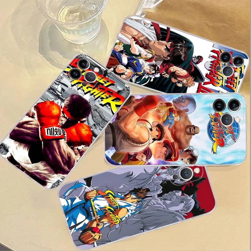 Fighting Game S-Street F-Fighter Phone Case For IPhone 11 13 16 12 17 14 15 Pro Max Plus Soft Clear Back Cover Coque