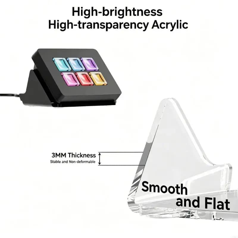 CORA Acrylic Stand for Stream Deck Mini 6-Button Controller Raised Desktop Holder