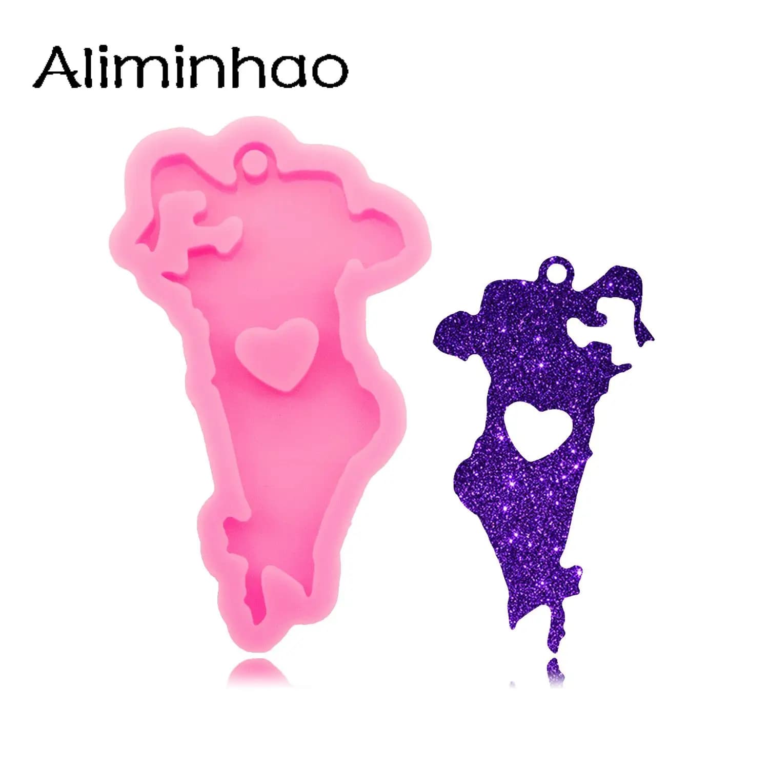 DY1435 Shiny Bahrain Map Silicone Resin Keychain Molds Jewelry, Crafting Silicone Mold to Make Crafts with Epoxy Resin Art Diy