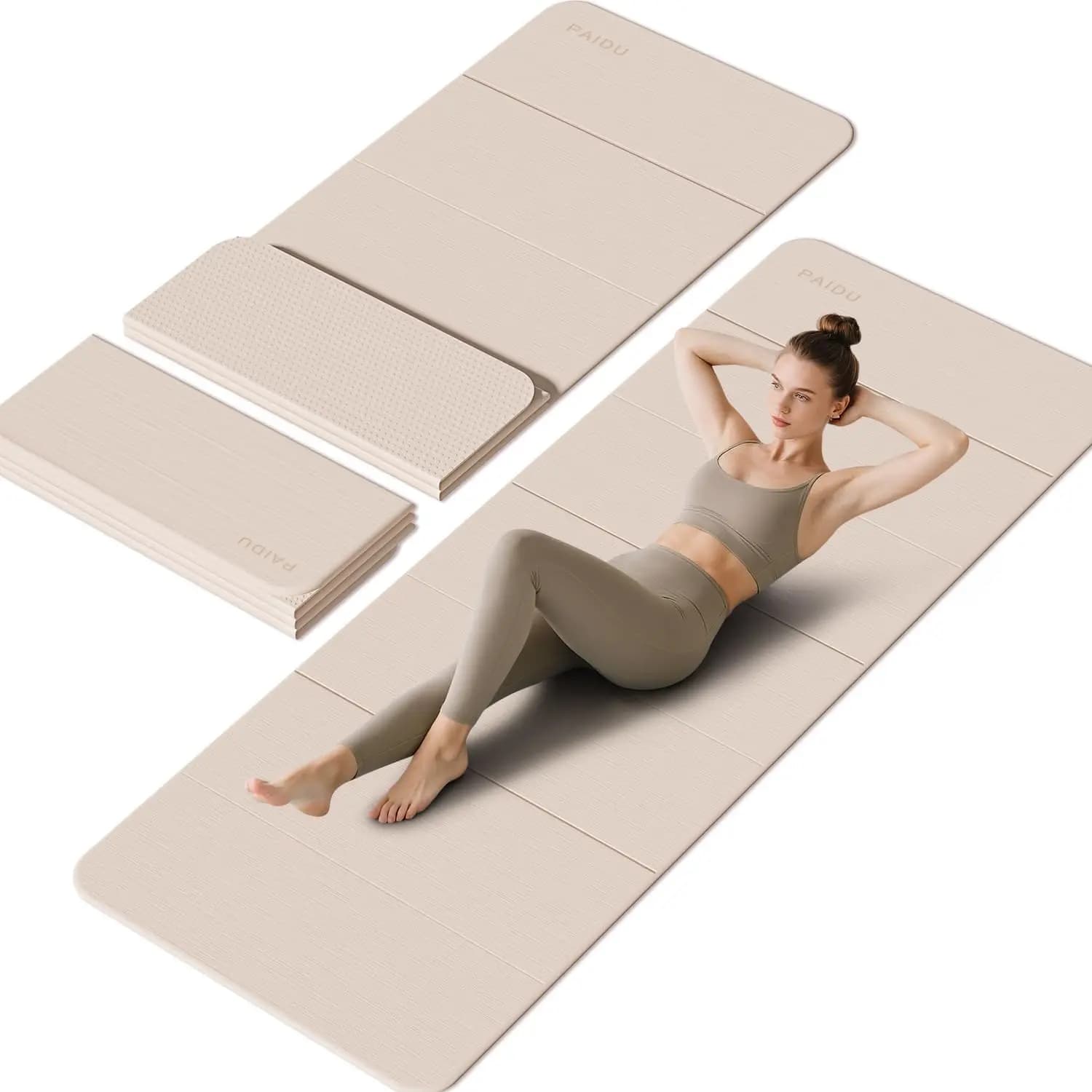 Tappetino Yoga Pieghevole 10mm di Spessore 190x66cm Antiscivolo per Yoga, Pilates, Studio e Allenamento a Casa