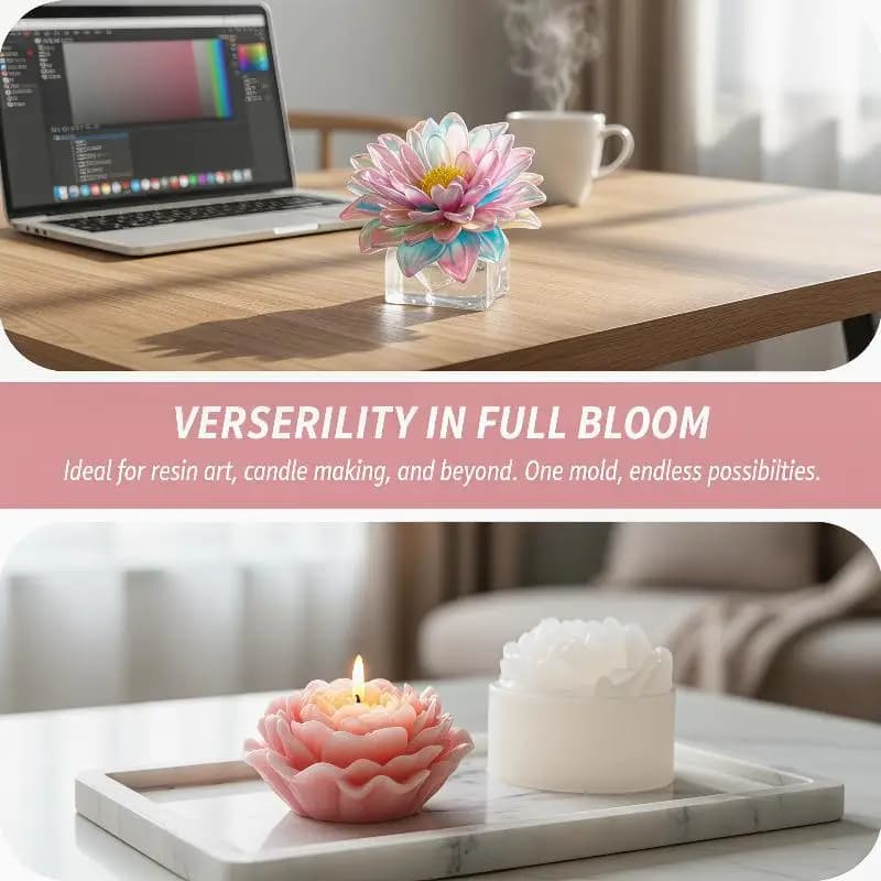 3D Jasmine Gardenia Flower Candle Silicone Mold Handmade Aromatherapy Candle Gypsum Soap Mould Mousse Cake Dessert Baking Tools