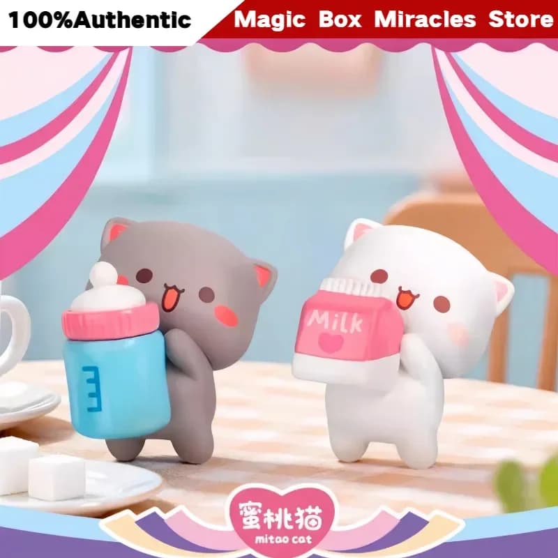 Nuova Serie Originale Mitao Cat Peach e Goma's Sweet Mini Universe - Blind Bag con Mini Figure Carine da Collezione, Decorazione da Scrivania, Regalo Kawaii