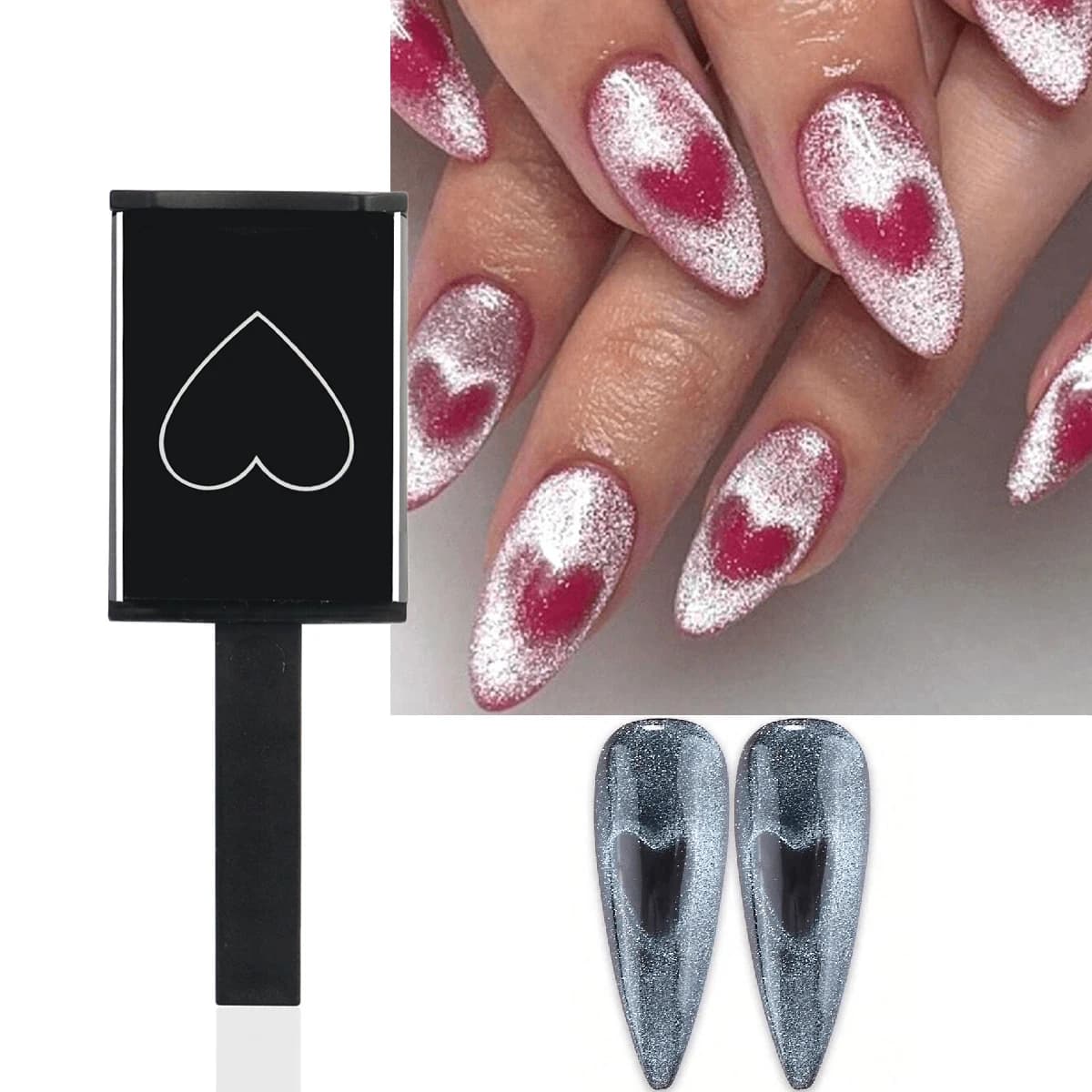 1pc Nail Magnet Heart Shaped Models Cat Eye Manicure DIY Magnet for nail art for nail gel Tools for manicure Professional Beauty Tool