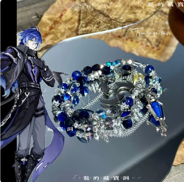 Braccialetto Fatto a Mano Anime Genshin Impact, Catena da Polso Unisex con Ciondolo, Accessori per Cosplay, Regali di Compleanno