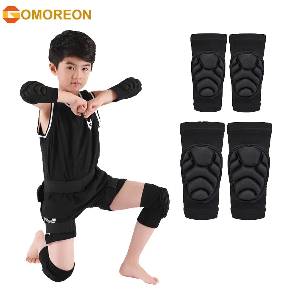 GOMOREON 1 pair of sponge brace thick sleeves elbow protection Sports protective knee pad Skate football cycling