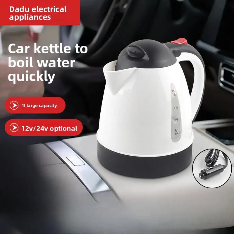 Bollitore elettrico per auto 12V 24V Scaldabagno portatile in acciaio inossidabile da 1L per veicoli