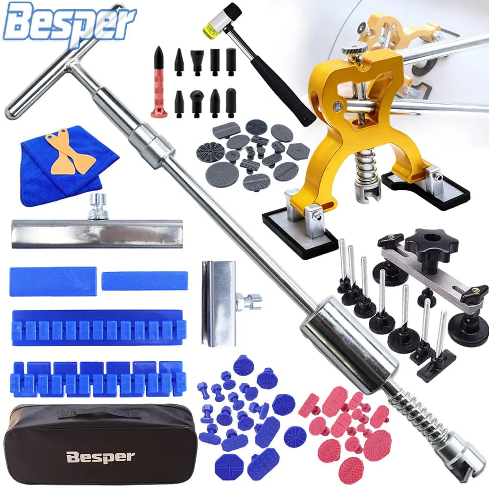 Kit di riparazione ammaccature per auto da 76/17 pezzi - Set di strumenti per la rimozione di ammaccature senza vernice con ventosa estrattore Sollevatore per danni allegrate per la riparazione della carrozzeria