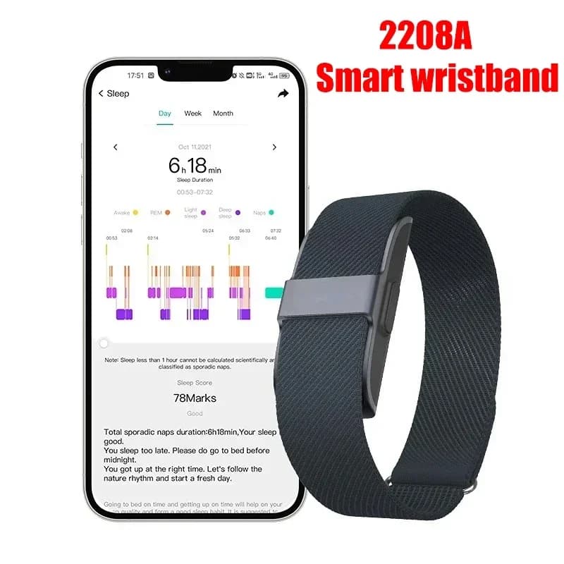 2208A Braccialetto intelligente Frequenza cardiaca Monitor della pressione arteriosa Pedometro Sport Fitness Tracker per uomo Donna Bracciale elettronico