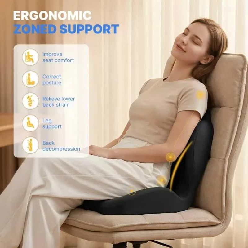 Seat Cushion for Office Chair Ergonomic Memory Foam Seat Cushion with Back Support for Stress Relief Lumbar Support Car Office