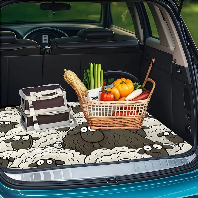Tappetino per Bagagliaio Auto Stampato VIKAMA, Universale, Impermeabile, Antiscivolo, Accessori Interni per Auto
