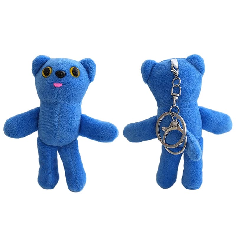 Xm1pc nero/blu carino nero blu gatto bambola portachiavi ciondolo zaino ornamenti appesi portachiavi auto regalo