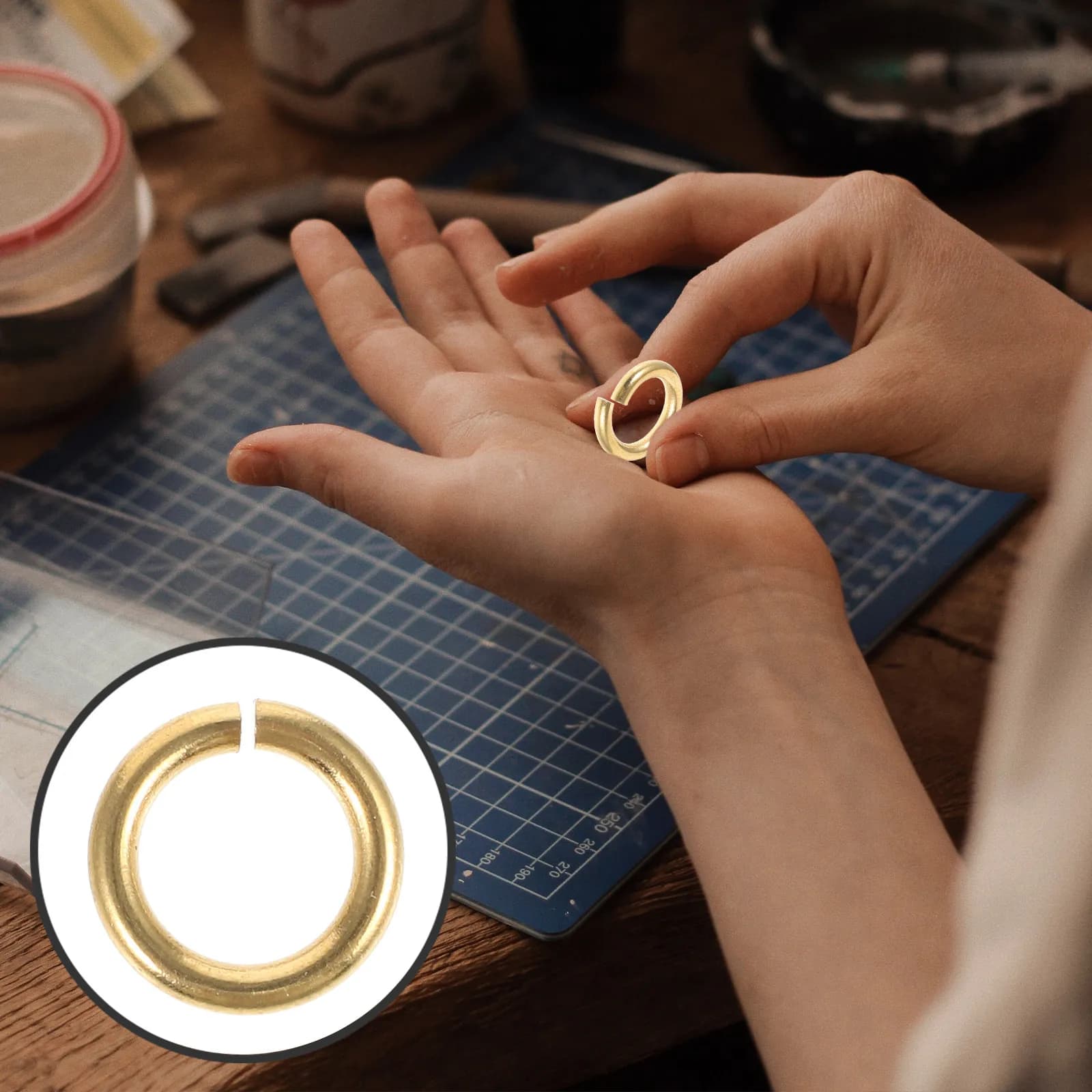 10 Pezzi Anelli Aperti in Ottone per Creazione di Bracciali e Collane, Forniture per Gioielli Fai-da-Te, Anelli Multiuso Rotondi