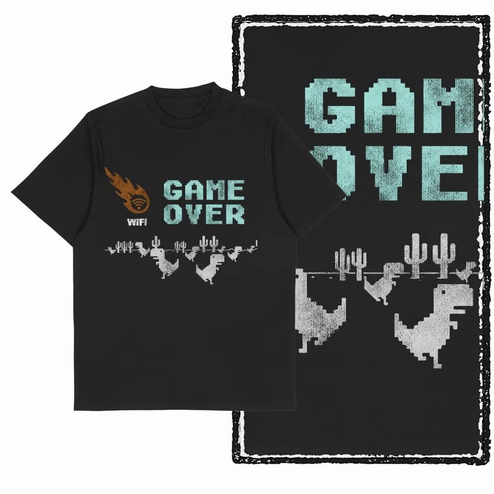 G79 T-shirt grafica stampata dinosauro Dino da uomo in cotone vintage cool | T-shirt da uomo con scollo a O di grandi dimensioni streetwear