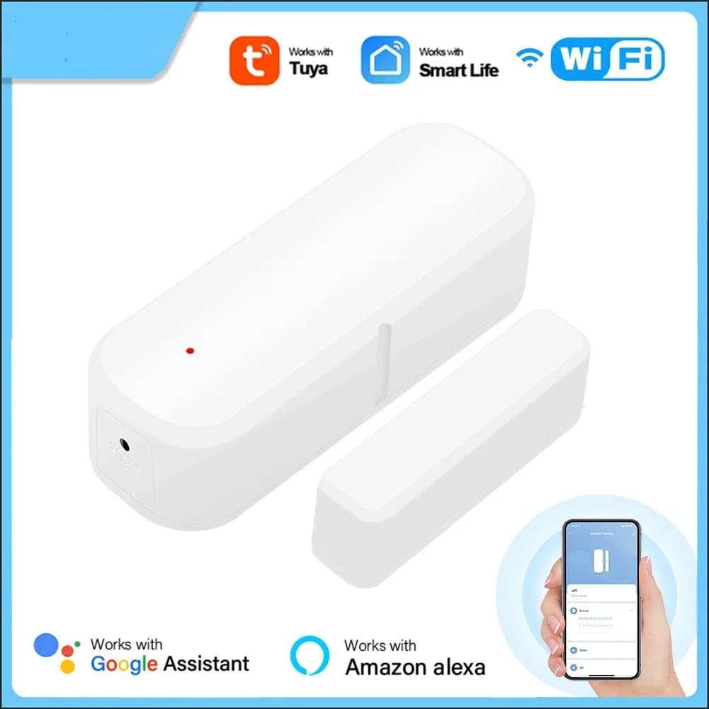 Sensore magnetico wireless per porte e finestre Graffiti WiFi/Zigbee, sensore intelligente per scene di collegamento, per la casa