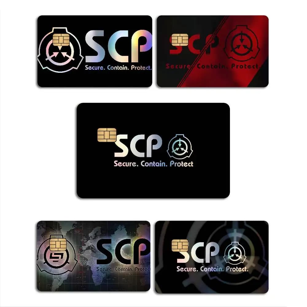 Waterproof Card Wall decals Removable with Laser Polished S-SCP F-Foundation Theme, Fa-da-te Personal Decoration Inspired by the Classic Horror Game