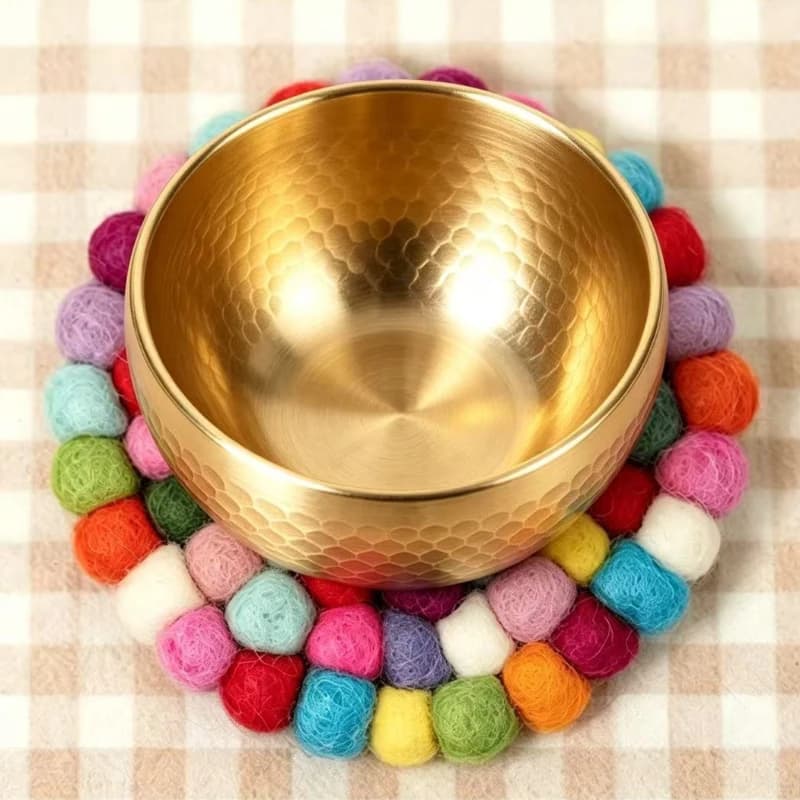 Colorful Singing Bowl Cushion Wool Felt Handmade Singing Bowls Cushions Sound Healing Bowl Pad Instruments Percussion Accessory