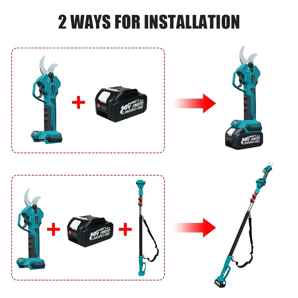 l Per Kamolee 50mm Brushless Cordless Forbici Elettriche Potatore Cesoie Efficiente Albero da Frutto Bonsai Potatura Branche