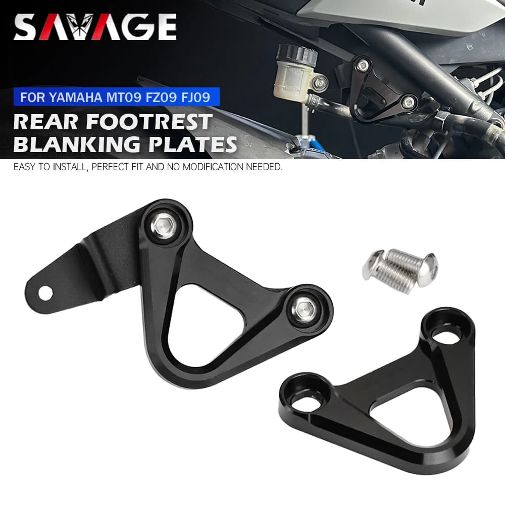 Per YAMAHA MT09/SP/Tracer FZ09 2014-2020: Piastra di copertura per poggiapiedi posteriore, eliminazione pedale, gancio da corsa MT-09