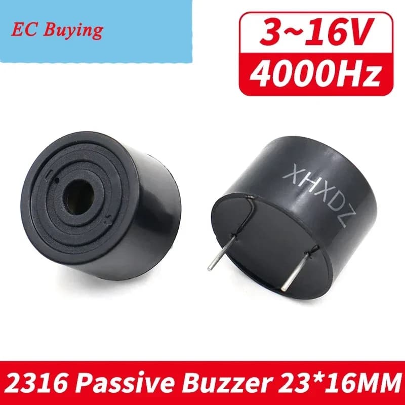 5 Pz Passive 2316 AC Cicalino Piezo 2316 23*16mm 3 ~ 16 V 4000 Hz Mini Cicalini Piezoelectrici 4 KHz Per Arduino FAI DA TE Electronici