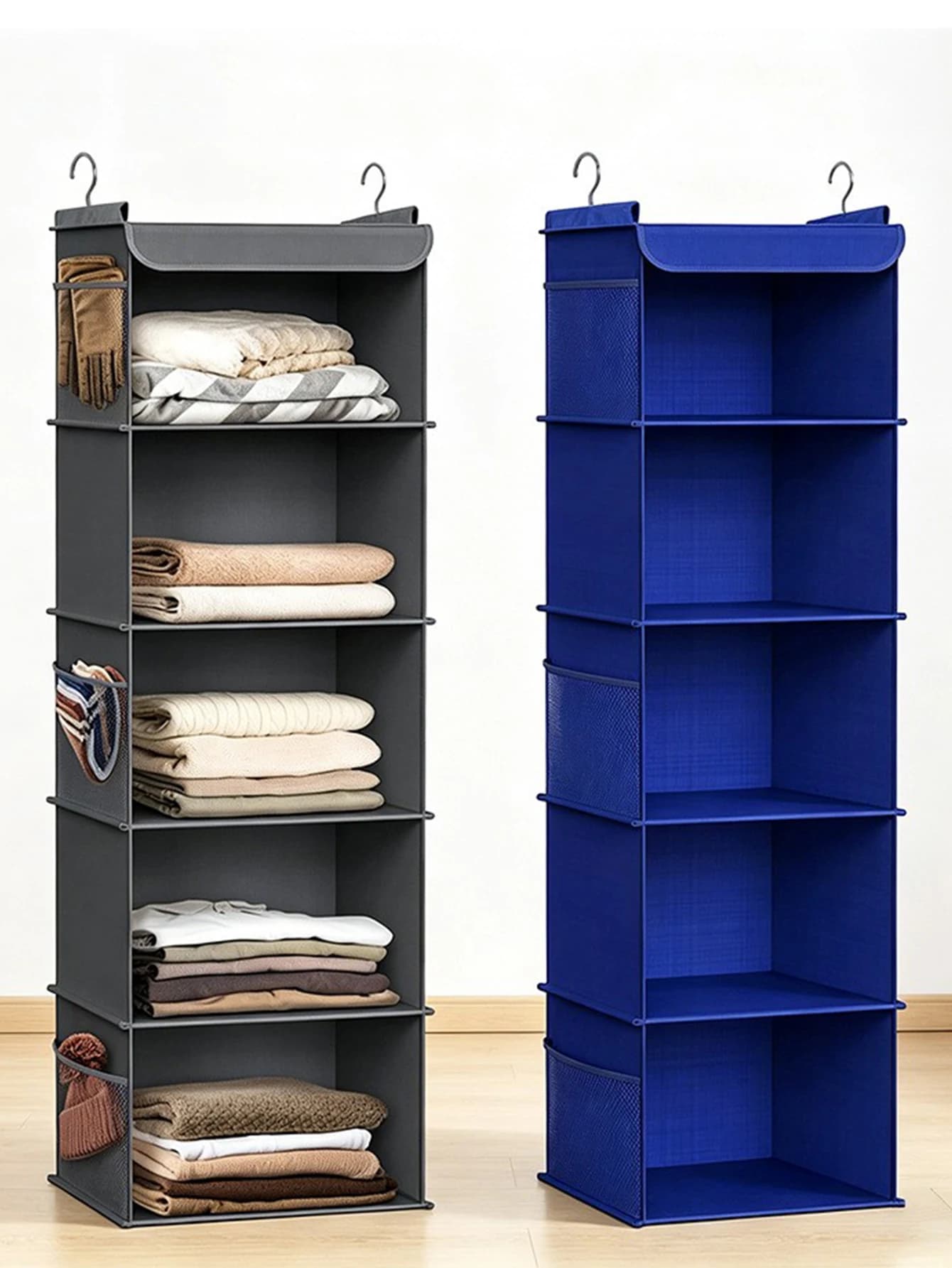 Borsa portaoggetti in tessuto a 5 strati, pieghevole, da appendere. Adatto per armadi, dormitori e camere da letto, ideale per riporre vestiti.