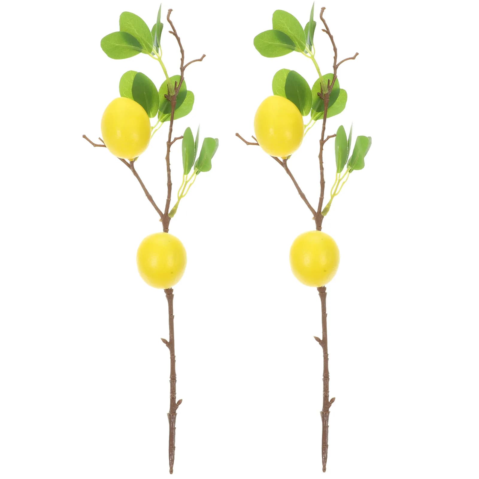 2 Pezzi Delicati Rami di Limone Artificiali per Decorazione Scrivania, Piante Finte da Tavolo per Studio, Soggiorno, Ufficio, Casa