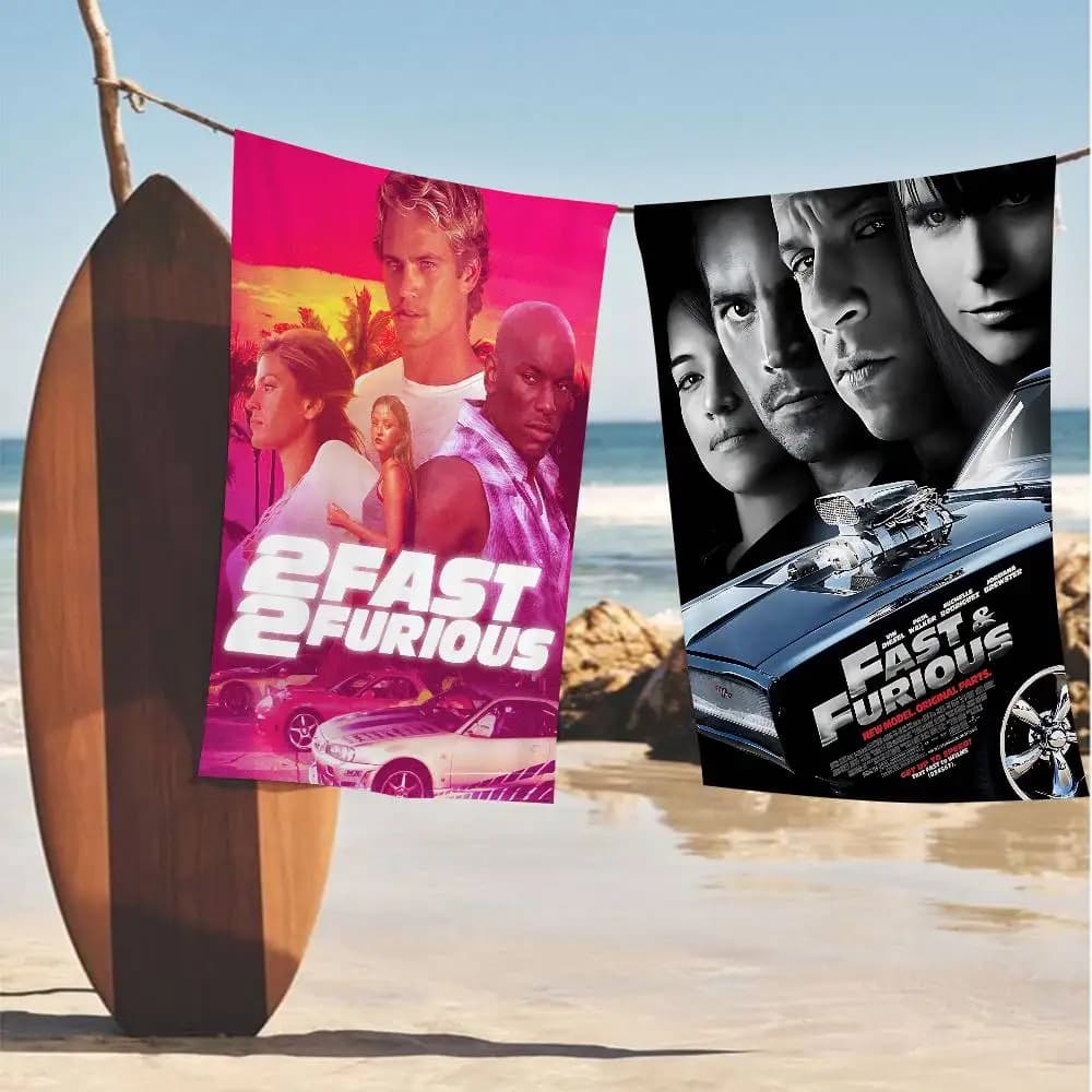 Asciugamano da spiaggia vintage classico Fast And Furious, asciugamano assorbente, regalo per bambini, per viaggi, campeggio, palestra