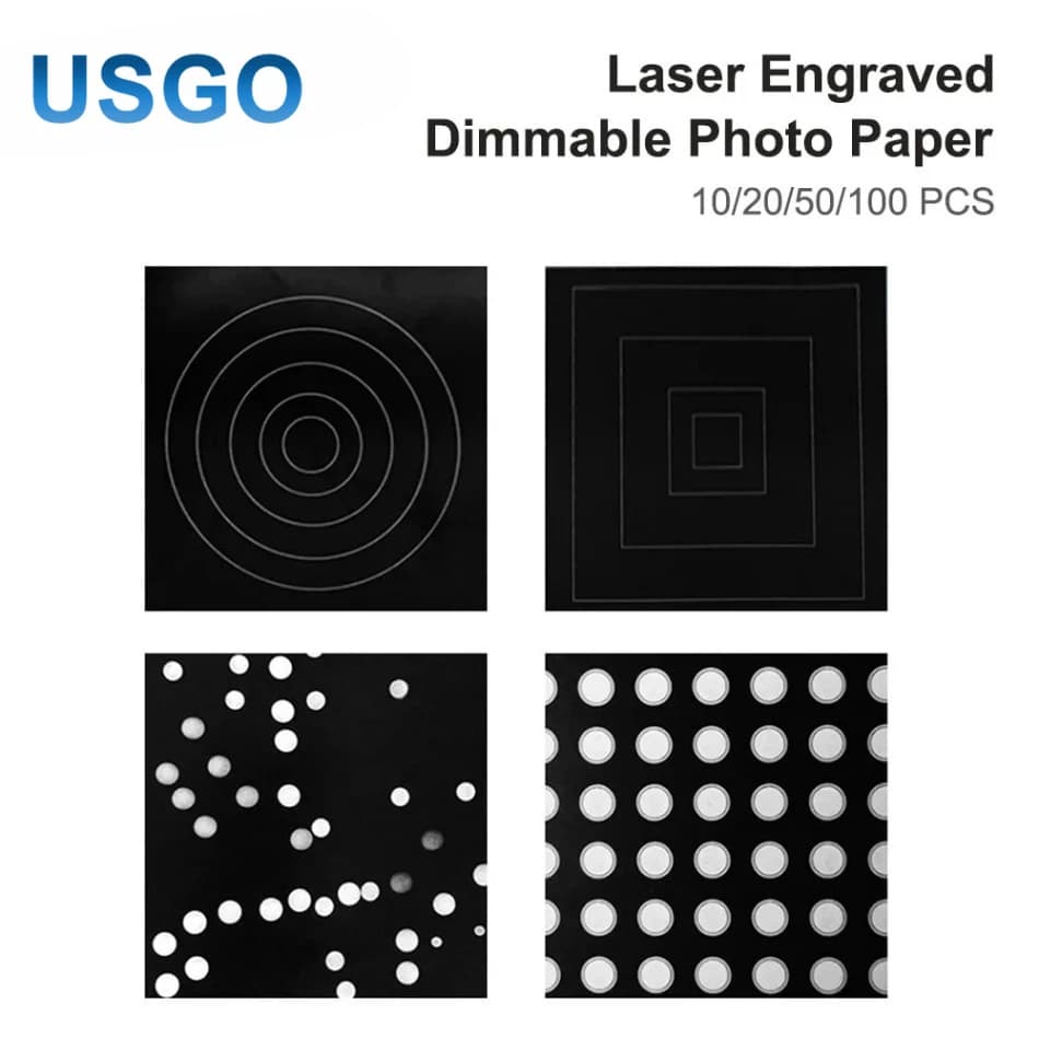 Diametro punto laser Regola test Carta fotografica Carta di messa a fuoco Carta dimmerabile nera per macchina per incisione e taglio laser
