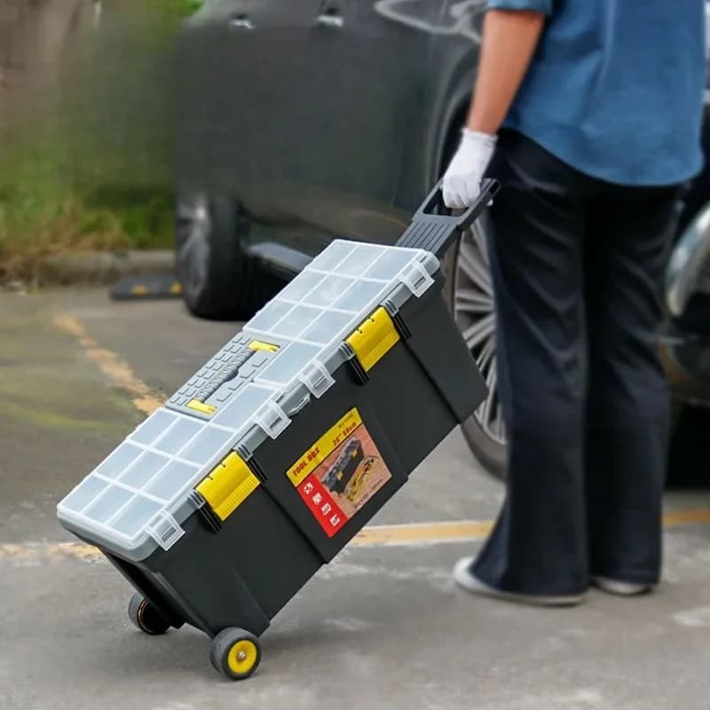 Toolbox Wheels Tools Storage Parts Organizer Boxes for Multifunctional Equipment Hard Housing for Boats Packing of Portable Tools