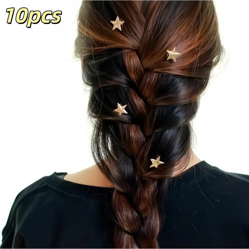 10Pcs Gold Star Hairpin Set for Women Fashion Hair Clips Elegant Wedding Party Headwear Gifts